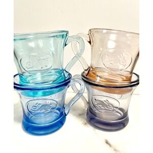 Easter Rabbit Bunny Glass Cups Pink Blue Purple Teal Kids Baby Gift (4)